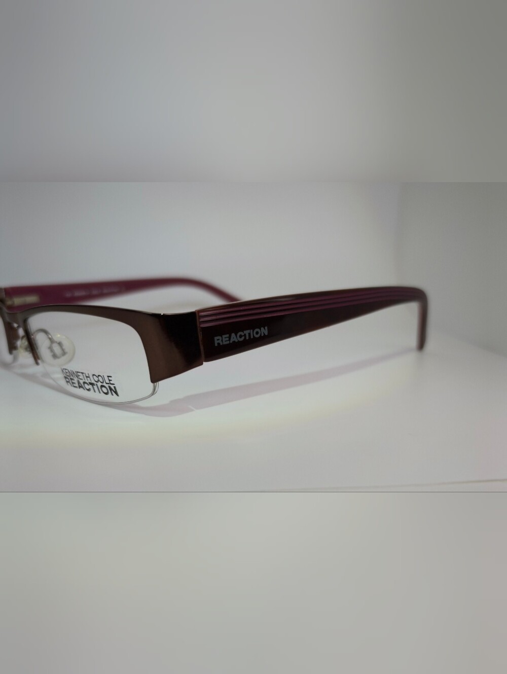 Kenneth Cole Reaction.KC 699. Rectangular Semi Rimless Purple Frame. - Picture 5 of 12